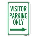 Signmission Reserved Parking Sign Visitor Parking On Heavy-Gauge Aluminum Sign, 12" x 18", A-1218-23020 A-1218-23020
